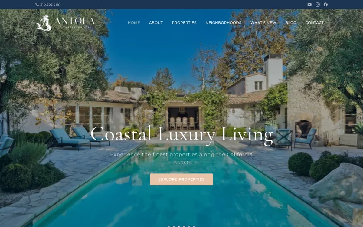 Antola Coastal Group's website homepage