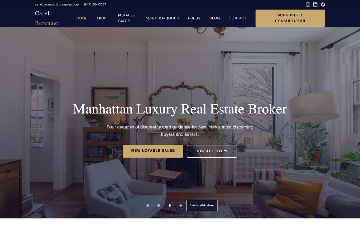 Caryl Berenato's website homepage