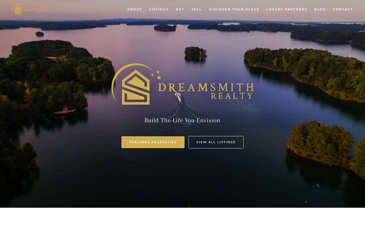 Ashley Smith, Dream Smith Realty's website homepage