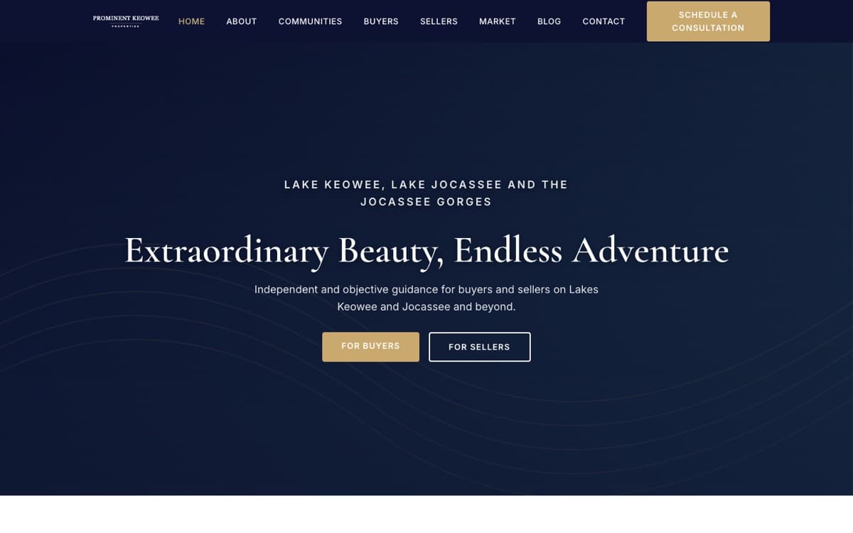 David Vandeputte, Prominent Keowee's website homepage